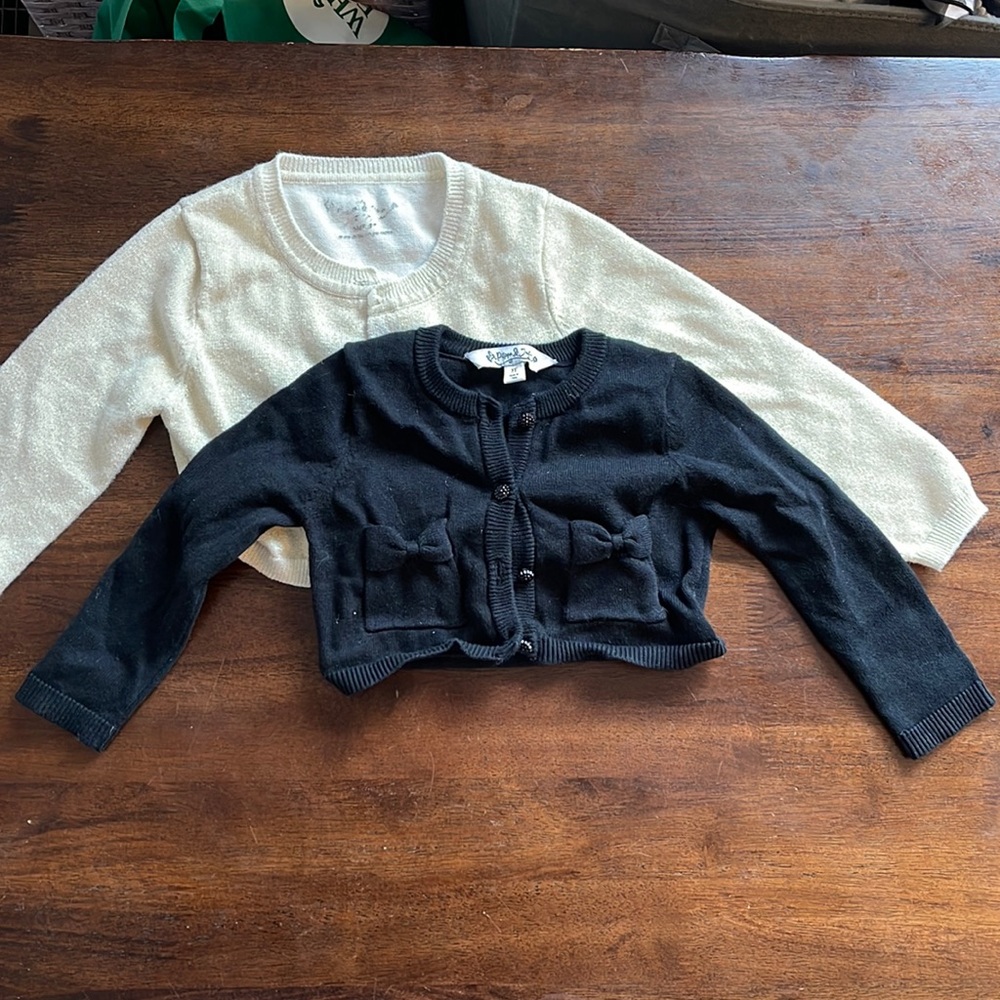 Pippa & Julie Toddler Crop Cardigan Bolero Set gold glitter and black bow